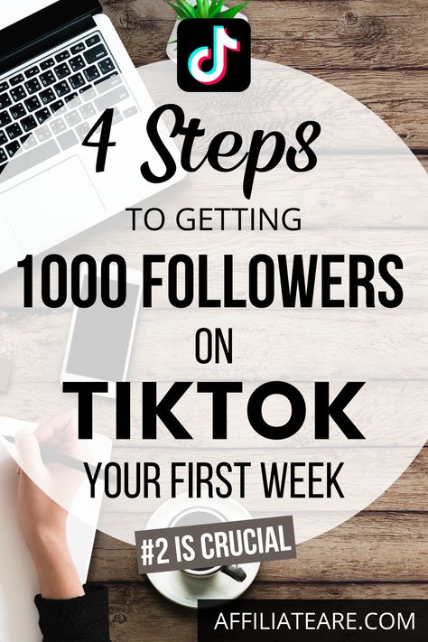 Want to learn how to get 1000 followers in your first week with TikTok? There are 4 simple steps you can take to achieve this. #2 is crucial to follow if you want your videos to go viral. Click to learn how. #tiktok #tiktokfollowers #tiktokgrowth #growontiktok How To Tiktok Videos, How To Get 1000 Followers On Tiktok, How To Make Tik Tok Videos For Business, How To Get Tiktok Followers, How To Get More Followers On Tiktok, How To Make Tiktok Videos, Video Affiliate Tiktok Viral, How To Go Viral On Tiktok, Tiktok Monetization