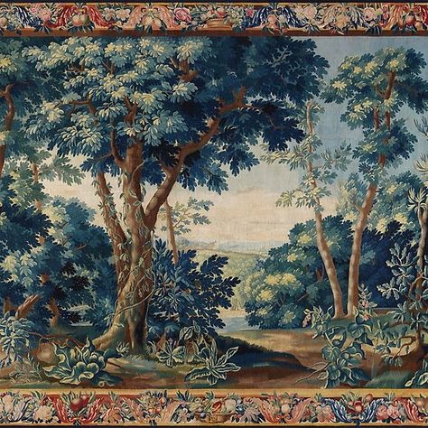 Woodland Landscape, Unicorn Tapestries, Tree Tapestry, Medieval Tapestry, Tapestry Pillow, Art Classique, Vintage Tapestry, Art Et Illustration, Tapestry Wall