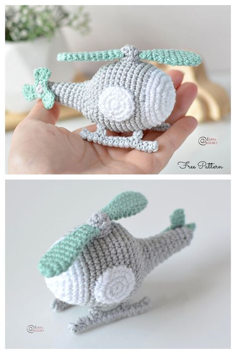 Crochet Helicopter, Crochet Airplane, Crochet Baby Mobiles, Crochet Toys Free Patterns, Crochet Baby Gifts, Knit Toys, Crochet Rug Patterns, Crochet Amigurumi Free Patterns, Crochet For Boys