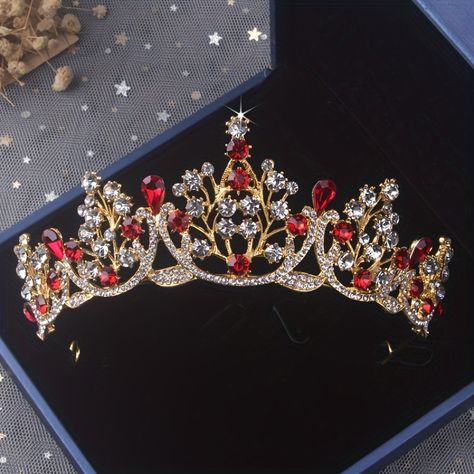 Faster shipping. Better service Qenseñera Ideas, Crowns For Quinceanera, Red Quinceanera Theme, Quince Crowns, Quince Crown, Red Quinceanera Ideas, Charro Quince, Quinceanera Jewelry, Quinceanera Crown