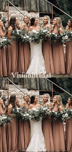 Different Bridesmaid Dresses, Brown Bridesmaid Dresses, Fall Bridesmaids, Fall Bridesmaid Dresses, Stunning Bridesmaid Dresses, Cheap Bridesmaid, Wedding Dress Chiffon, Chiffon Bridesmaid Dresses, Bridesmaid Dress Colors