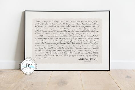 Custom Poem Print FRAMED 1st Anniversary Gift Wedding Vows Song Lyrics Print Lyrics Poster Cotton Anniversary Gift Personalized For Him For Her Husband or Wife Custom Art Print with FREE SHIPPING!  For the perfect PERSONALIZED and CUSTOM gift for all occasions, our Wedding Vows and Song Lyric Wall Art is the ideal ANNIVERSARY or Wedding gift for that special couple.  Available as a Digital Download, a Fine Art Paper Print, a 100% Cotton  Paper PRINT (framed or unframed in solid wood), and on STR Vows Printed And Framed, Framed Lyrics, Song Lyrics Print Wall Art, Song Lyrics Picture Frame, Wedding Song Lyrics Framed, Wedding Song Lyrics, Song Lyric Print, Cotton Anniversary Gifts, Custom Art Print