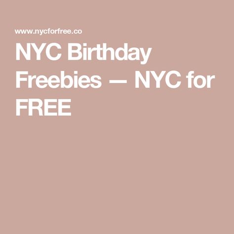 NYC Birthday Freebies — NYC for FREE Freebies On Your Birthday, Jamba Juice Smoothies, Subway Cookies, Nyc Birthday, Cinnamon Pretzels, Falafel Sandwich, Paris Baguette, Dippin Dots, Crab House