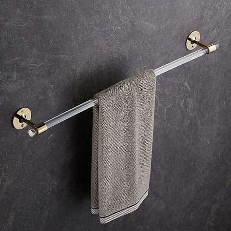 Brass Towel Holder, Bathroom Towel Hanger, Acrylic Bathroom, Towel Hangers For Bathroom, Double Towel Bar, Towel Hanger, Towel Rack Bathroom, Bathroom Towel, Bathroom Hardware