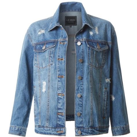 LE3NO Womens Distressed Long Sleeve Ripped Boyfriend Denim Jacket ($34) ❤ liked on Polyvore featuring outerwear, jackets, jean jackets, blue jean jacket, oversized jackets, denim jackets and vintage denim jacket Jean Jacket And Jeans, Boyfriend Jean Jacket, Oversized Distressed Denim Jacket, Distressed Long Sleeve, Long Sleeve Jean Jacket, Boyfriend Denim Jacket, Denim Jacket And Jeans, Jackets Vintage, Boyfriend Jacket