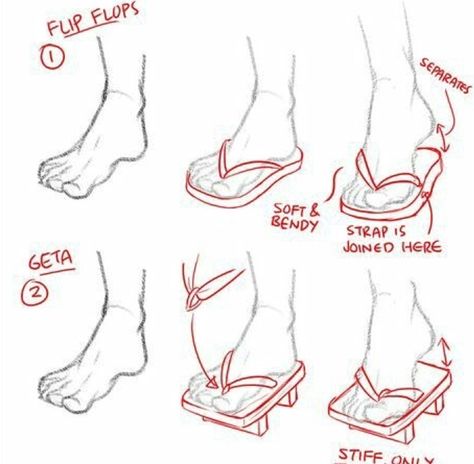 Shoes Reference Drawing, How To Draw Heels, Geta Shoes, How To Draw Shoes, Hand Gesture Drawing, Shoes Reference, Feet Drawing, Female Anatomy Reference, Shoes Flip Flops