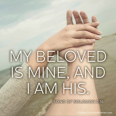 My beloved is mine, and I am his. Song of Solomon 2:16 Marriage Verses, I Am His, Bible Songs, Bible Verses About Love, Godly Marriage, Bride Of Christ, Song Of Solomon, Dear Future, Love Phrases