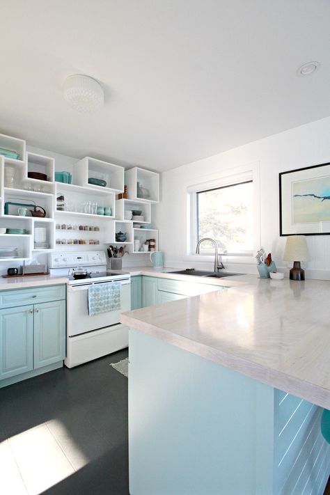 Rainwashed Sherwin Williams Kitchen Cabinets, Pale Aqua Kitchen Cabinets, Sherwin Williams Coastal Plain Kitchen, Costal Plains Sherwin Williams Kitchen, Watery Sherwin Williams, Sherwin Williams Watery, Cabinets Sherwin Williams, Tealkitchen Cabinets, Teal Kitchen Cabinets