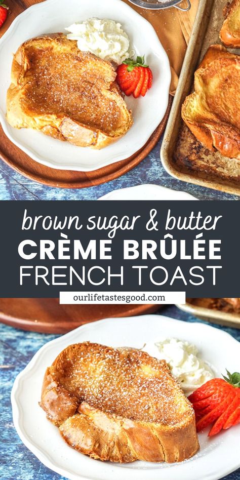 French Toast Creme Brulee, Breakfast Recipes French Toast, Recipes French Toast, Brulee French Toast, Creme Brulee Desserts, Creme Brulee French Toast, Recipes French, Creme Brulee Recipe, Healthy Breakfast Muffins