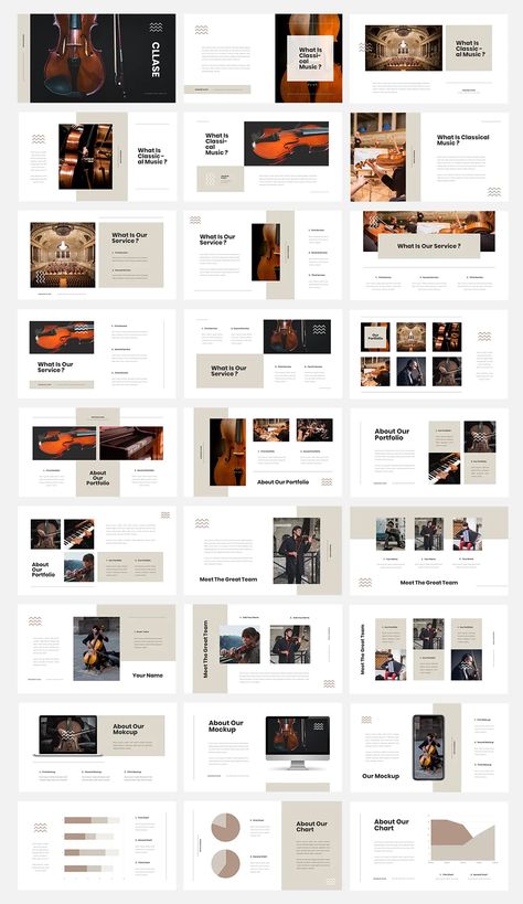 Classic Layout Design, Music Presentation Template, Music Presentation, Presentation Music, Indesign Inspiration, Indesign Layout, 잡지 레이아웃, 포트폴리오 레이아웃, Presentation Design Layout