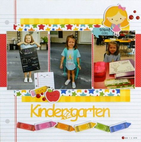 Graduation Scrapbook Ideas, Kindergarten Scrapbook, Saturday Cartoon, Kindergarten Graduation Party, Kindergarten Pictures, Scrapbook Punches, School Scrapbook Layouts, Graduation Scrapbook, School Scrapbook