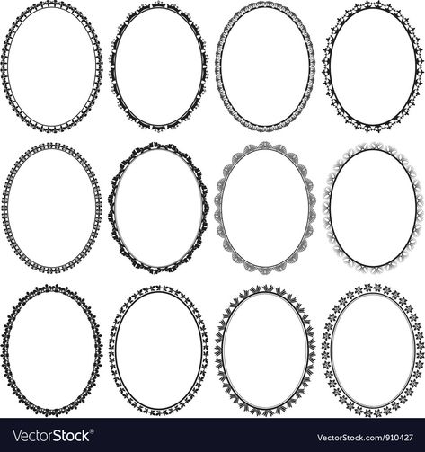 Oval Frame Tattoo Design, Oval Stamp Tattoo, Vintage Frames Vector, Framed Tattoo, Stamp Frame, Bow Vector, Scrapbook Frames, Cross Vector, Object Drawing