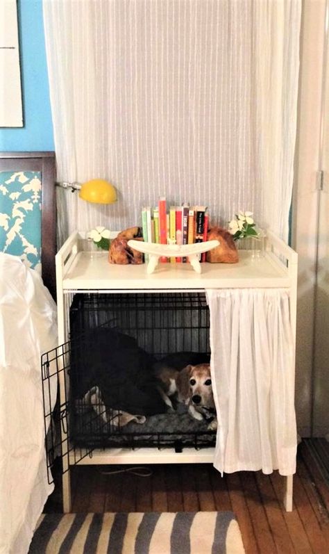 IKEA Hacks Your Pets Will Love Ikea Dog, Lou Dog, Diy Dog Crate, Ikea Furniture Hacks, Ikea Hackers, Dog Rooms, Dog Hacks, Dog Furniture, Pet Hacks