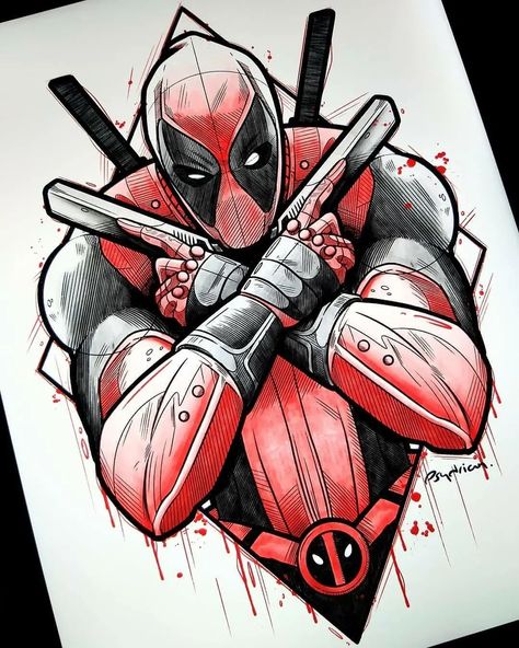 TATTOO DESIGN | PAID FEATURE on Instagram: “⭕ D E A D P O O L ⭕ . Don't forget to follow us @aman_s_art_ @aka_tattoo_world Nice idea by: @psydrian #deadpool #marvel #deadpooltattoo…” Sketch Tattoo Ideas, Deadpool Tattoo, Graffiti Alphabet Styles, Spiderman Tattoo, Printable Tattoos, Deadpool Art, Deadpool Marvel, Graffiti Pictures, Skateboard Art Design