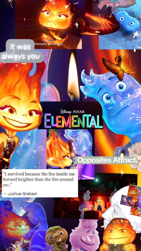 Pixar Wallpaper, Elemental Movie, Pixar Quotes, Disney Princess Quotes, Movies Quotes, Fire Inside, Bff Photoshoot Poses, Bff Photoshoot, Opposites Attract