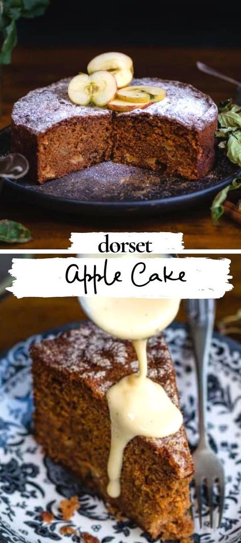 British Autumn, Apple Chocolate Cake, Dorset Apple Cake Recipe, Pinch Of Yum Apple Cake, Custard Apple Cake Recipe, French Apple Cake With Custard Sauce, Dorset Apple Cake, Apple Cake Recipe Uk, Dorset Apple Cake Recipe Mary Berry