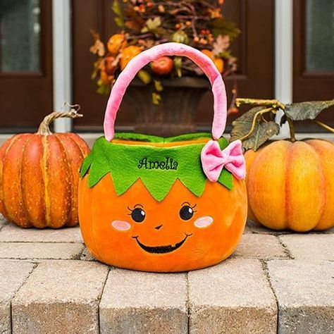 Girl Pumpkin Personalized Trick or Treat Basket, trick-or-treat bag, Halloween Treat Bag, Halloween Bag, candy, embroidered -gfyE11887350 Halloween Photo Frames, Trick Or Treat Basket, Halloween Picture Frames, Halloween Gift Baskets, Personalized Halloween Gifts, Treat Basket, Halloween Baskets, Halloween Candy Bags, Candy Basket