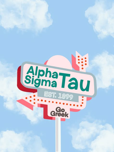 Alpha Sigma Tau Graphics, Big Little Themes, Recruitment Graphics, Big Little Canvas, Big Little Basket, Tri Delt, Sorority Paddles, Sorority Ideas, Alpha Sigma Tau