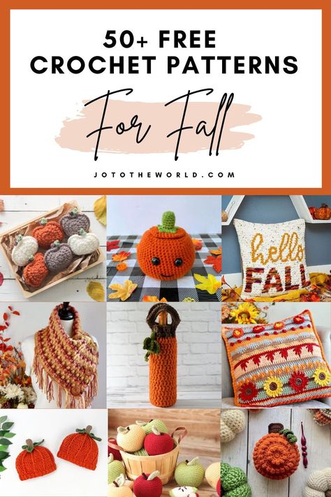 Crocheted Fall Decor, Free Fall Crochet Coaster Patterns, Fall Crochet Home Decor Patterns, Crochet Fall Ideas Free, Fall Crochet Patterns Free Clothes, Easy Fall Crochet, Fun Free Crochet Patterns, Crochet Items For Fall Craft Fair, Fall Free Crochet Patterns