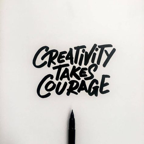 👑 Typography Designers Club 👑 on Instagram: “Creativity takes courage. Amazing type by @stephanelopes ​​​​​Use #typographydesignersclub and tag us to get featured! ❤️ Follow…” Creativity Takes Courage, Wise Men Say, Calligraphy Design, Type Design, Art Director, Typography Design, Graphic Designer, Typography, Calligraphy