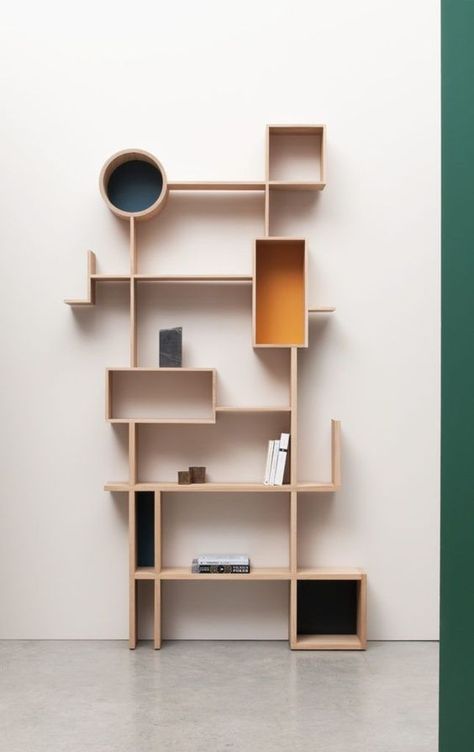 Modern Wall Shelf, Wall Shelves Design, Bookshelf Design, Shelf Design, Book Shelf, Wood Shelves, تصميم داخلي, Cool Furniture, Wall Shelves