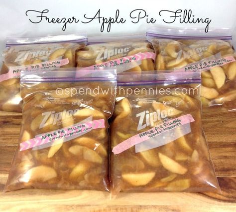 Freezer Apple Pie Filling recipe. This easy, homemade pie filling is so delicious and is so much better than canned pie filling! Freezer Apple Pie, Freezer Apple Pie Filling, Freezing Meals, Frozen Apple, Freeze Food, Apple Pie Filling Recipes, Pie Fillings, Texas Kitchen, Food Preserving