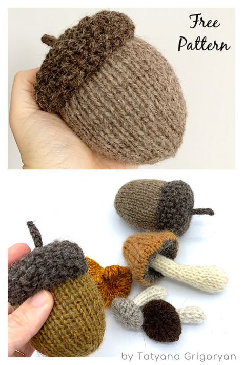 A Pretty Big Acorn Free Knitting Pattern Acorn Sewing Pattern Free, Clothing Knitting Patterns, Witchy Knitting Patterns Free, Crochet Acorn Pattern Free, Autumn Knitting Patterns, Knit Amigurumi Free Patterns, Knit Animal Patterns Free, Knit Animal Patterns, Free Knitting Patterns Toys Easy