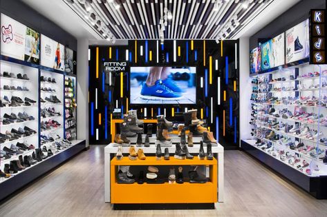 Skechers Performance Skechers Store, Integrated Lighting, Retail Displays, Wall Systems, Pop Up Store, Retail Display, Factory Outlet, Sports Design, Shoe Store