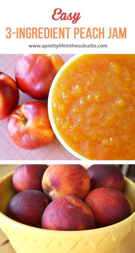 Easy Peach Butter Recipe, Peach Jam Recipe Canning No Pectin, Peach Preserves Recipe Easy No Pectin, Ideas For Peaches, Peach Preserves Recipe Easy, Things To Make With Peaches, Peach Marmalade, Homemade Jam Recipes, Peach Jam Recipe