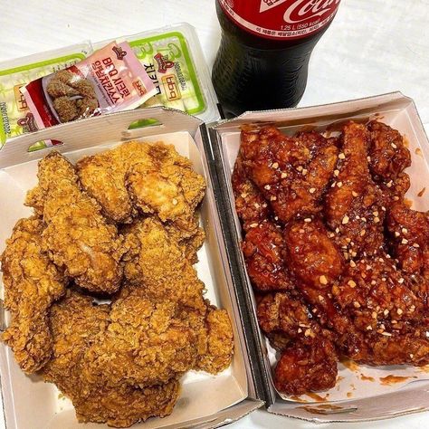 Fast Food Korean, Korean Food Chicken, Korean Food Delivery, Korean Fast Food, Aesthetic Korean Food, Study Together, Korean Lifestyle, Food Korean, K Food