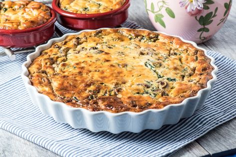 Crustless Quiche with Spinach and Ricotta Low Carb Breakfast Quiche, Ricotta Quiche, Quiche With Spinach, Recipes Eggs, Ricotta Cheese Recipes, Spinach And Ricotta, Ricotta Recipes, Spinach Ricotta, Breakfast Quiche