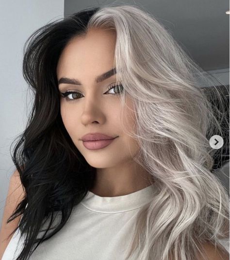 London Hair Salon, London Hair, Split Dye, Split Dyed Hair, Split Hair, Dyed Hair Inspiration, Frizz Free Hair, Hair Dye Ideas, Pretty Hair Color