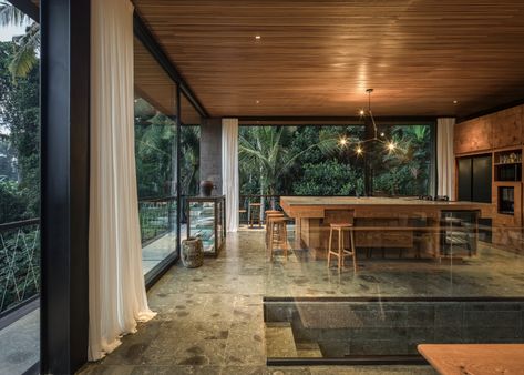 Gallery of Bond House / Alexis Dornier - 3 Alexis Dornier, Farm Villa, Ubud Indonesia, Balcony Railing, Wooden Ceilings, Ground Floor Plan, Roof Plan, Roof Terrace, Wooden Sculpture