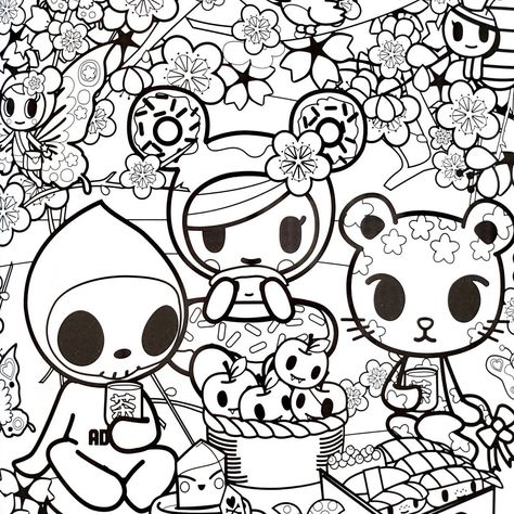 Escape the stresses of everyday life with this beautiful adult coloring book featuring the whimsical characters of Tokidoki. Relax and unwind as you color your way through intricate designs, and let your creativity shine through.
 
 #tokidoki #coloringbook #adultcoloring #stressrelief #whimsicalart Latchkey Crafts, Disney Coloring Pages Printables, Iphone Wallpaper Orange, Kawaii Coloring Book, Adult Coloring Books Swear Words, Tokidoki Characters, Le Tattoo, Halloween Coloring Sheets, Hello Kitty Colouring Pages