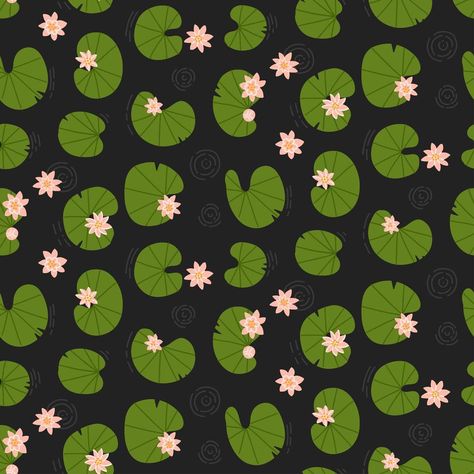 Lily Pad Pattern, Pond Drawing Simple, Lotus Pond Illustration, Lotus Top View, Pond Top View, Lily Pad Illustration, Lily Pad Drawing, Water Lily Drawing, Duck Ponds