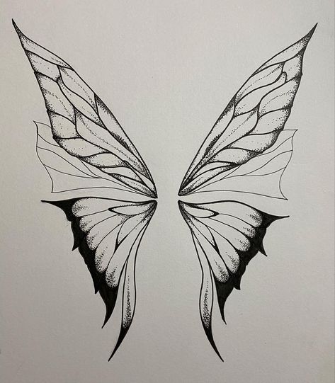 Wings Back Tattoo Stencil, Full Back Fairy Wing Tattoo, Gothic Fairy Wings Tattoo, Wings Drawing Tattoo, Fairy Wings Sketch, Fairy Wing Tattoo Designs, Fairy Wings Tattoo On Back Women, Angel Butterfly Tattoo, Fairy Wing Designs