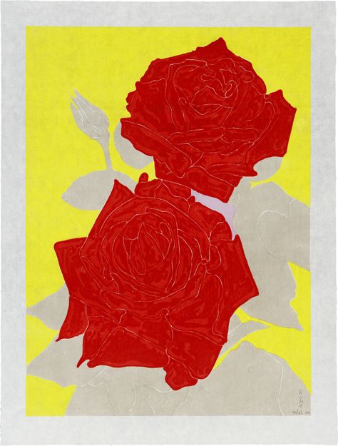 Two Roses , 2009 by Gary Hume Print Gary Hume, Lion And Unicorn, Two Roses, Japanese Woodblock Printing, Rose Art, Contemporary Art Gallery, British Artist, Art Club, Creative Art