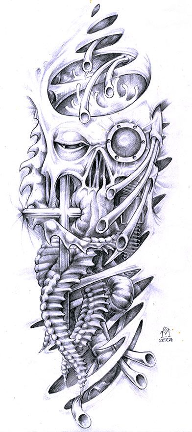 biomechanical by dohuyamasla on DeviantArt Mechanical Octopus, Biomech Tattoo, Biomechanical Tattoo Design, Bio Organic Tattoo, Tattoo Wallpaper, Evil Skull Tattoo, Skull Art Tattoo, Mechanic Tattoo, Organic Tattoo