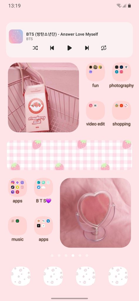 how to make your phone aesthetic, cute homescreen- pastel pink theme (youtube channel-yov) Pink Widgetsmith Aesthetic, Pink Phone Aesthetic, Pastel Pink Theme, Pink Phone Theme, Aesthetic Phone Theme, Make Your Phone Aesthetic, Phone Makeover, Ipad Aesthetic, Ios Homescreen