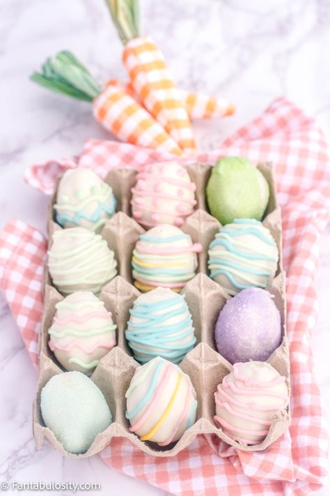 Easter Egg Truffles - Fantabulosity Easter Egg Dessert, Frosted Animal Crackers, Melt Chocolate In Microwave, Peanut Butter Easter Eggs, Chocolate Covered Graham Crackers, Egg Free Desserts, Dessert Truffles, Candy Egg, Easter Snacks