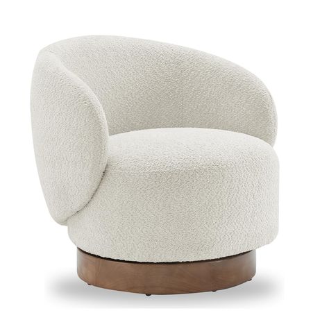 PRICES MAY VARY. ✅ 360° SWIVEL BASE: The swivel accent chair has a 360° swivel base that allows the round swivel chair to effortlessly provide swivel convenience. The elegant curved design and 360° swivel feature make this modern armchair a very unique sight in the living room, bedroom, office, nursery or bar. ✅ FRIENDLY MATERIAL: The frame materials meet standards, stronger and more durable.Our sherpa chair uses 100% Polyester, easy to clean, easy to maintain and care for, making it suitable for households. ✅ CONTEMPORARY & CLASSIC STYLE: This swivel barrel chair comes with an elegant appearance, and the unique curved back matches with a tasteful wooden base. This comfy addition provides an elegant, inviting decor. ✅ STURDY & DURABLE CONSTRUCTION: Made of solid wood frame, this modern acc Accent Chair Modern, Round Swivel Chair, Small Swivel Chair, Rattan Outdoor, Chairs For Small Spaces, Swivel Barrel Chair, Swivel Accent Chair, Modern Accent Chair, Papasan Chair