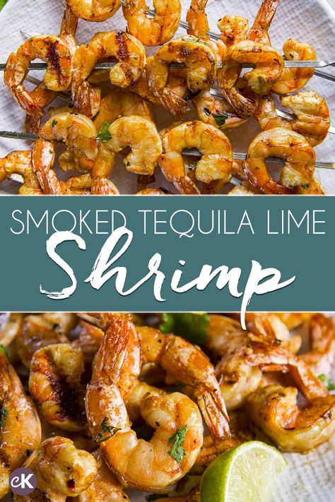 Smoked Shrimp Tacos, Smoked Shrimp Recipes, Smoked Shrimp In Smoker, Smoked Seafood Recipes, Chimichurri Shrimp, Smoker Grill Recipes, Tequila Lime Shrimp, Jumbo Shrimp Recipes, Bbq Smoker Recipes