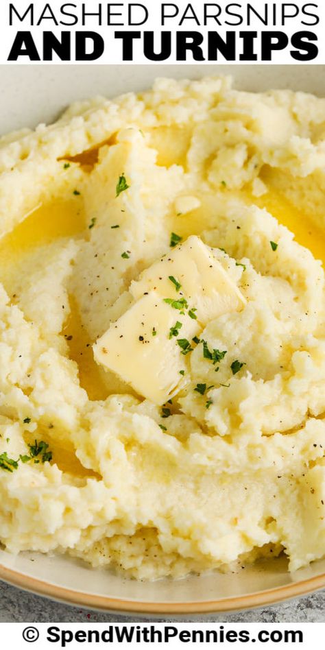 Mashed Turnips, Parsnips Recipe, Roasted Carrots And Parsnips, Mashed Parsnips, Parsnip Recipes, Turnip Recipes, Healthy Side Dish, Roasted Root Vegetables, Side Dish Recipes Easy