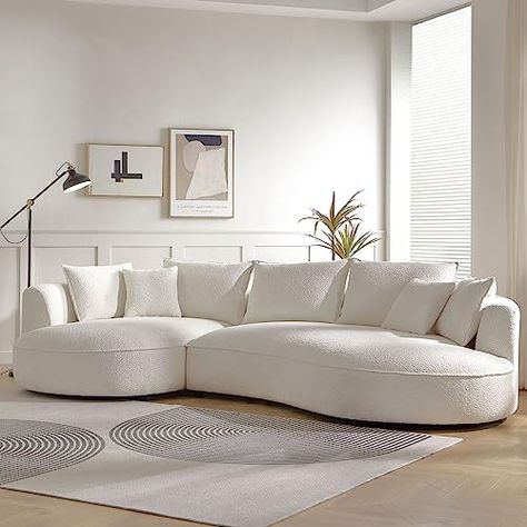 Curved Couch Living Room, Sofa For Bedroom, Sofa Mid Century, Curved Couch, Couch Living Room, Upholstered Couch, Cream Sofa, Sofa Modern, Mid Century Sofa