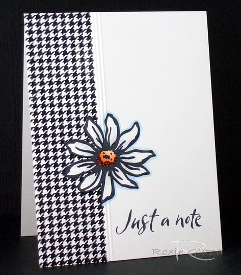 Flower and Herringbone - (from Split Coast Stampers - Rox71) Split Coast Stampers Cards Ideas, Flower Cards Handmade, Flower Lines, Split Coast Stampers, Card Stamping, Daisy Cards, Tuxedo Black, Creative Soul, Stamping Ideas