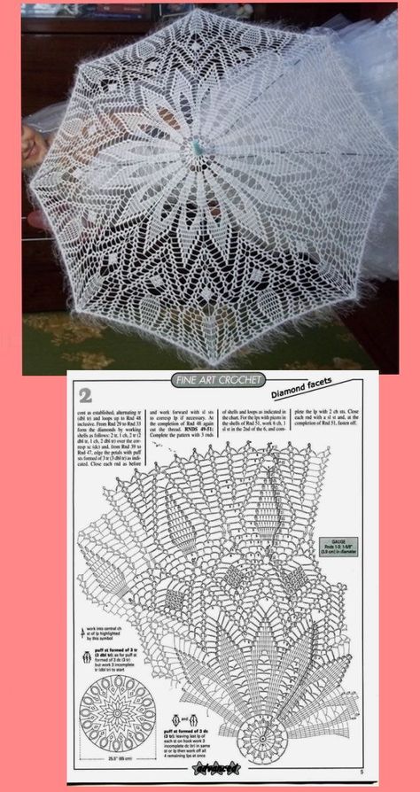 Lace Umbrella, Lace Parasol, Free Crochet Doily Patterns, Crochet Doily Diagram, Crochet Wedding, Crochet Doily Patterns, Crochet Mandala, Easter Crochet, Crochet Tablecloth