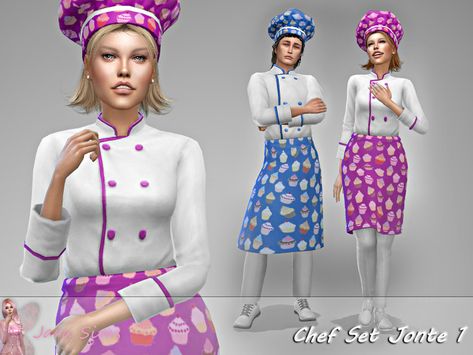 Chef Outfit, Sims 4 Restaurant, Sparkle Gown, Chef Clothes, Sims 4 Teen, Sims Hair, Sims 1, Sims Community, Chefs Hat