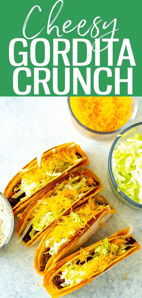 Cheesy Gordita Crunch Recipe Gorditas Recipe Mexican, Delish Dinners, Main Recipes, Crunch Recipe, High Calorie, Random Recipes, Meal Prep Bowls, Health Dinner Recipes, Latin Food