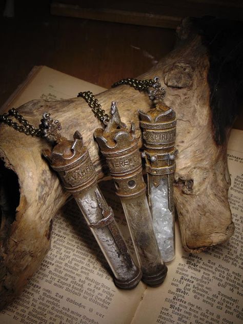 Propnomicon: Protective Vials Dnd Magic Items Necromancer, Artificer Magic Items, Dnd Wondrous Items, Alchemist Supplies Dnd, Eberron Magic Items, Occult Objects, Dnd Props, Spiritual Baths, Steampunk Witch