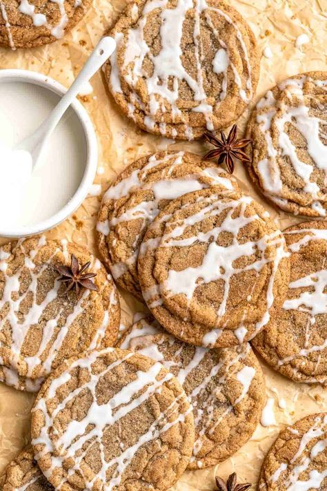 Chai Glaze, Chai Cookies Recipe, Chai Spice Cookies, Chai Cookies, Cookie Glaze, Chai Spices, Frozen Cookie Dough, Dessert Spread, Frozen Cookies